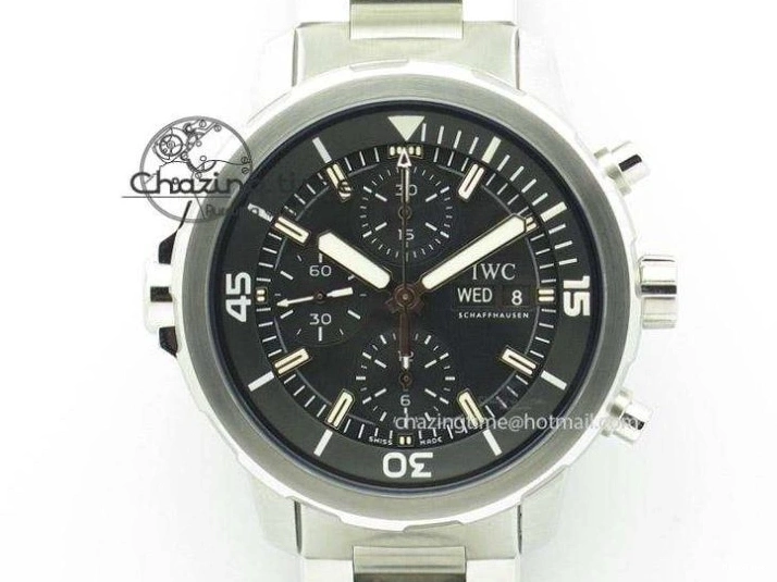 MIROTIME 0122 Vibrant Mark XVIII IW327001 SS M+F 1:1 Best Edition Black Dial on Black Leather Strap A 7055